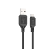 Кабель Hoco X90 Cool silicone USB-A to Micro USB 12W 2.4A 1м black PLS-00-00114869