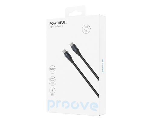 Кабель Proove PowerFull Type-C to Type-C 100W 5A 1м black PLS-00-00112640