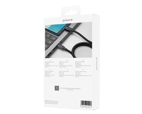 Кабель Proove PowerFull Type-C to Type-C 100W 5A 1м black PLS-00-00112640