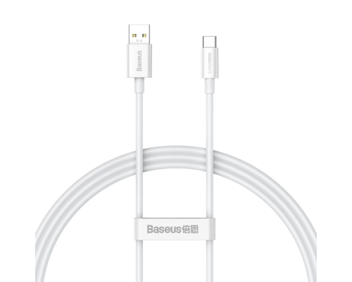 Кабель Baseus Superior Series (SUPERVOOC) USB-A to Type-C 65W 5A 1м white PLS-00-00107996