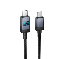 Кабель Hoco X118 Type-C to Type-C з дисплеєм 60W 3A 1м black PLS-00-00154611
