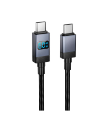 Кабель Hoco X118 Type-C to Type-C з дисплеєм 60W 3A 1м black PLS-00-00154611