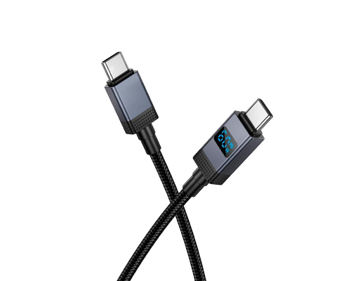 Кабель Hoco X118 Type-C to Type-C з дисплеєм 60W 3A 1м black PLS-00-00154611