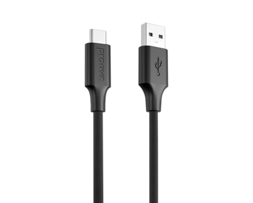 Кабель Proove Striped Silicone USB-A to Type-C 3A 1м black PLS-00-00134503