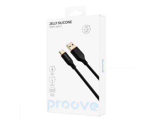 Кабель Proove Jelly Silicone USB-A to Type-C 12W 2.4A 1м black PLS-00-00134483