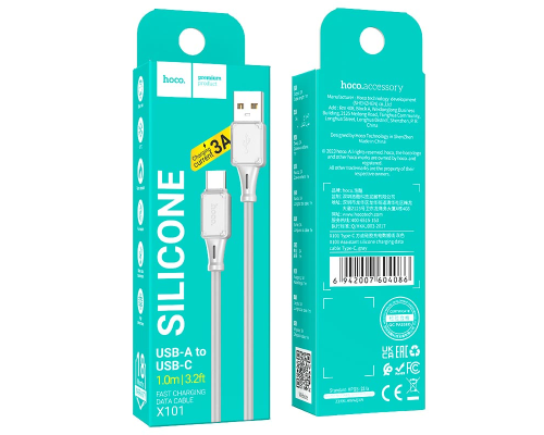 Кабель Hoco X101 USB-A to Type-C 15W 3A 1м gray PLS-00-00141110