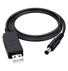 Кабель для роутера USB to DC 5.5 x 2.5мм 5V 1м black PLS-00-00124890