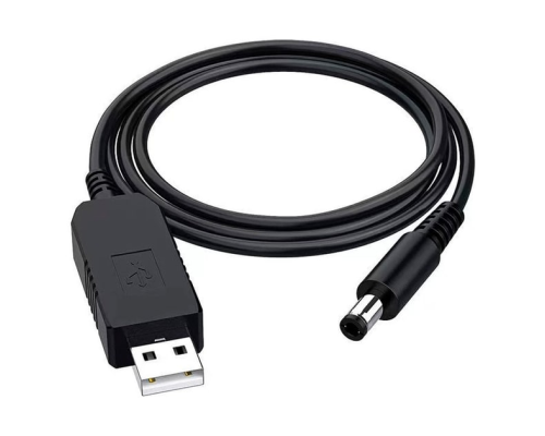Кабель для роутера USB to DC 5.5 x 2.5мм 5V 1м black PLS-00-00124890
