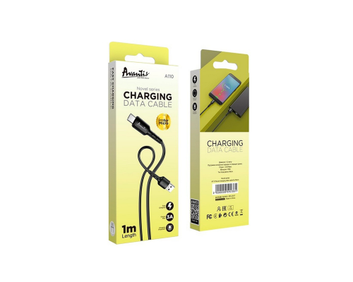 Кабель Avantis A110 USB-A to Micro USB 15W 3A 1м black PLS-00-00091408