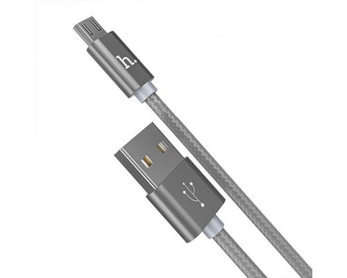 Кабель Hoco X2 Knitted USB-A to Micro USB 1м gray PLS-00-00052353