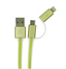Кабель Remax RC-020t USB-A to Lightning+USB-A to Micro USB 1м green PLS-00-00015807