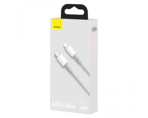 Кабель Baseus High Density Braided Type-C to Lightning PD 20W 2.4A 1м white PLS-00-00061050