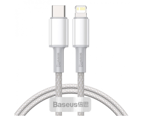 Кабель Baseus High Density Braided Type-C to Lightning PD 20W 2.4A 1м white PLS-00-00061050