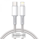 Кабель Baseus High Density Braided Type-C to Lightning PD 20W 2.4A 1м white PLS-00-00061050