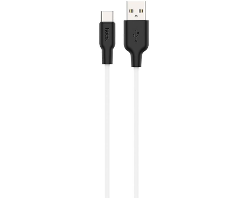 Кабель Hoco X21 Silicone USB-A to Type-C 1м black white PLS-00-00050473