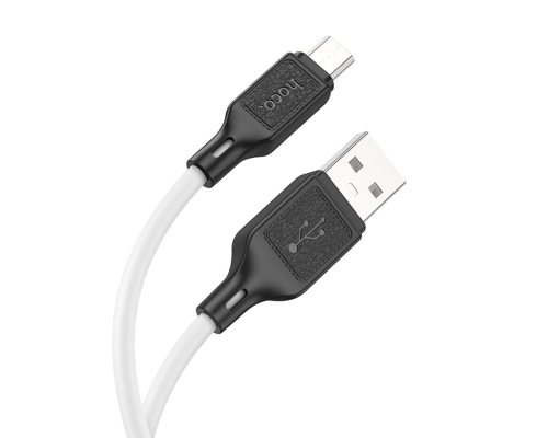 Кабель Hoco X90 Cool silicone USB-A to Micro USB 12W 2.4A 1м white PLS-00-00114870