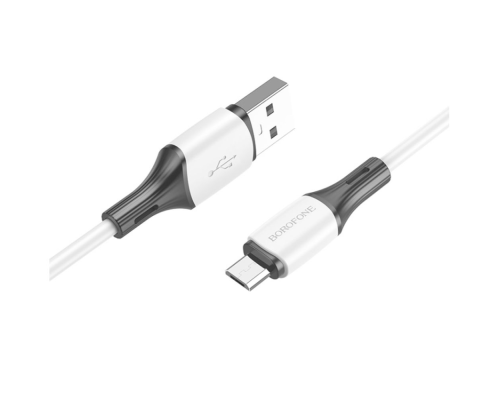 Кабель Borofone BX79 Silicone USB-A to Micro USB 12W 2.4A 1м white PLS-00-00117111