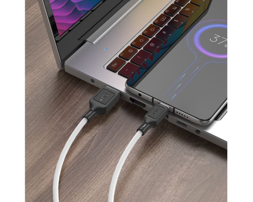 Кабель Hoco X90 Cool silicone USB-A to Micro USB 12W 2.4A 1м white PLS-00-00114870
