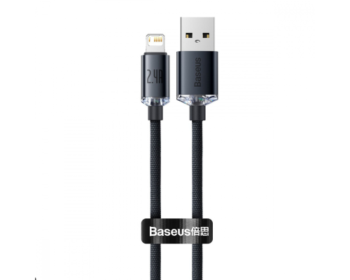 Кабель Baseus Crystal Shine Series USB-A to Lightning 12W 2.4A 1.2м (CAJY000001) black PLS-00-00091311
