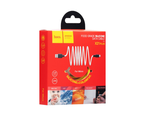 Кабель Hoco X21 Plus Silicone USB-A to Micro USB 1м black yellow PLS-00-00051223
