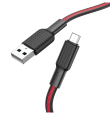 Кабель Hoco X69 USB-A to Micro USB 12W 2.4A 1м black red PLS-00-00091644