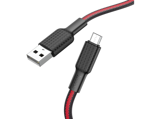 Кабель Hoco X69 USB-A to Micro USB 12W 2.4A 1м black red PLS-00-00091644