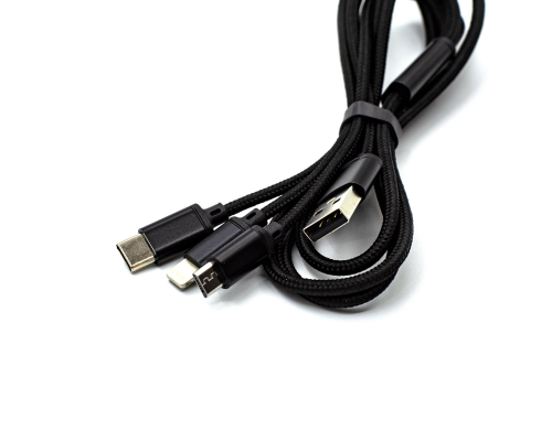 Кабель Remax RC-131th 3в1 15W 2.8A 1м black PLS-00-00022292