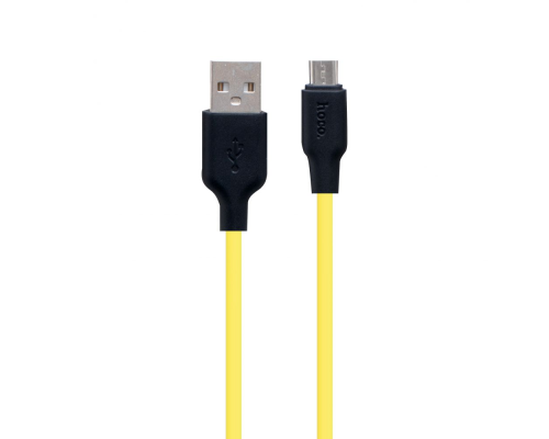 Кабель Hoco X21 Plus Silicone USB-A to Micro USB 1м black yellow PLS-00-00051223
