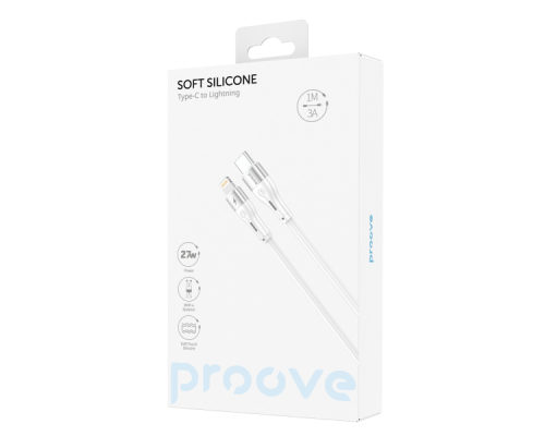 Кабель Proove Soft Silicone Type-C to Lightning 27W 3A 1м white PLS-00-00112631