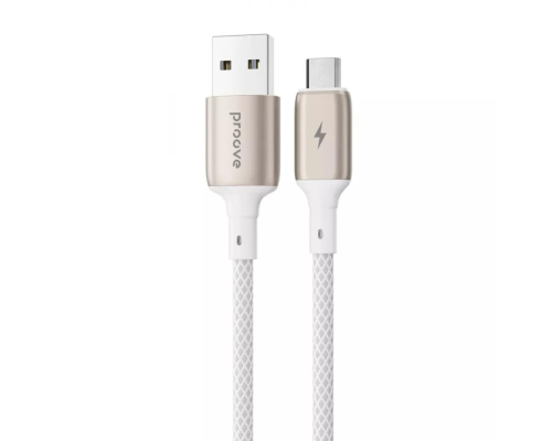 Кабель Proove Dense Metal USB-A to Micro USB 12W 2.4A 1м white PLS-00-00134265