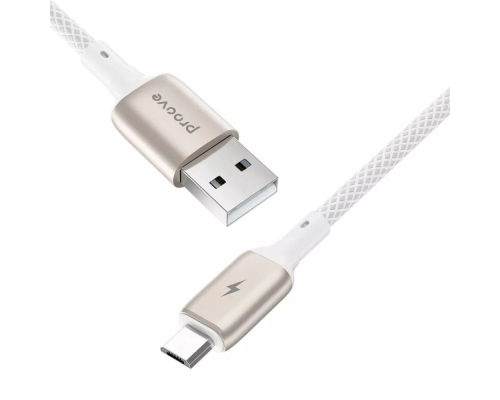 Кабель Proove Dense Metal USB-A to Micro USB 12W 2.4A 1м white PLS-00-00134265