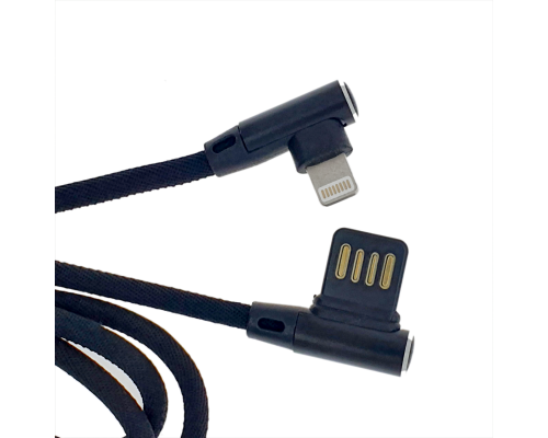 Кабель Avantis AC47i L-Shape USB-A to Lightning 12W 2.4A 1м black PLS-00-00091451