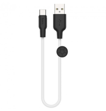 Кабель Hoco X21 Plus Silicone USB-A to Type-C 0.25м black white PLS-00-00050475