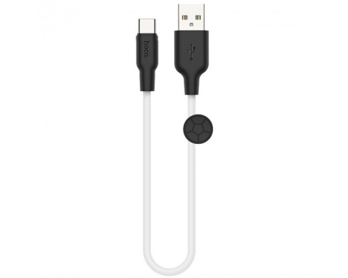 Кабель Hoco X21 Plus Silicone USB-A to Type-C 0.25м black white PLS-00-00050475