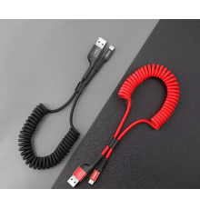 Кабель Baseus Fish eye Spring Data USB-A to Lightning 10W 2A 1м (CALSR-01) black PLS-00-00045215