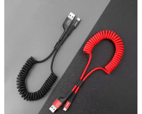 Кабель Baseus Fish eye Spring Data USB-A to Lightning 10W 2A 1м (CALSR-01) black PLS-00-00045215