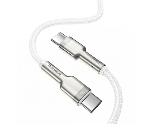 Кабель Baseus Cafule Metal Type-C to Type-C 100W 5A 1м (CATJK-C02) white PLS-00-00079937