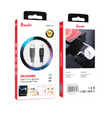 Кабель Avantis AC87 Type-C to Lightning 20W 3A 1м black white PLS-00-00091445