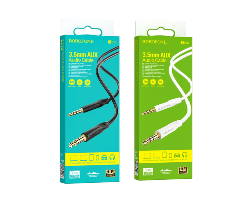 Audio кабель AUX Borofone BL16 3.5мм 1м white PLS-00-00138945