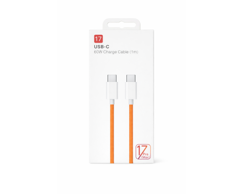 Кабель Apple iPhone 17 Type-C to Type-C 60W 1м (NO LOGO) orange PLS-00-00157280