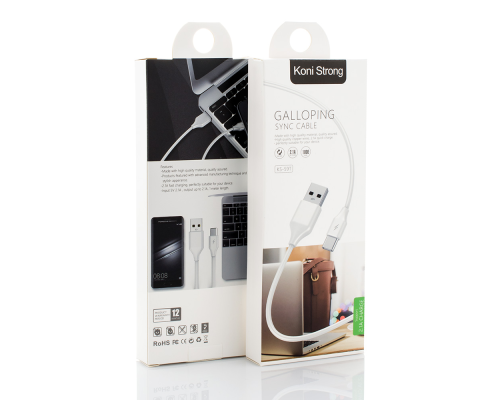 Кабель Koni Strong KS-59m USB-A to Micro USB 12W 2.4A 1м white PLS-00-00146548