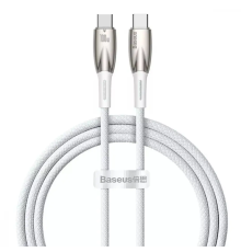 Кабель Baseus Glimmer Series Fast Charging Type-C to Type-C 100W 5A 2м white PLS-00-00113982