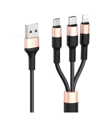 Кабель Hoco X26 3в1 2A 1м black gold PLS-00-00051304