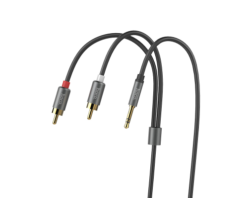 Audio кабель AUX Hoco UPA10 2RCA to 3.5мм 1.5м gray PLS-00-00029324