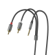 Audio кабель AUX Hoco UPA10 2RCA to 3.5мм 1.5м gray PLS-00-00029324