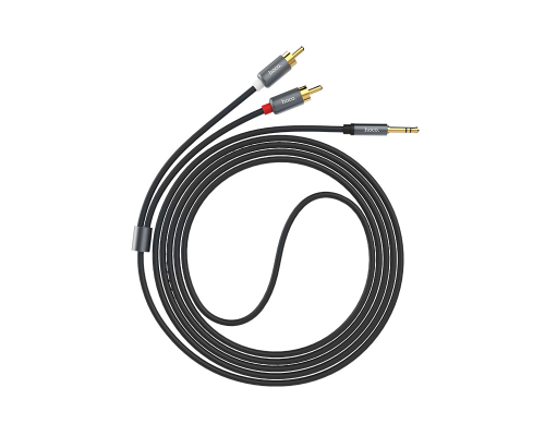 Audio кабель AUX Hoco UPA10 2RCA to 3.5мм 1.5м gray PLS-00-00029324