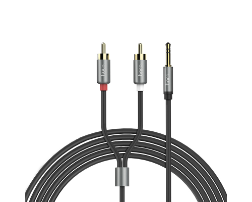 Audio кабель AUX Hoco UPA10 2RCA to 3.5мм 1.5м gray PLS-00-00029324