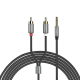 Audio кабель AUX Hoco UPA10 2RCA to 3.5мм 1.5м gray PLS-00-00029324