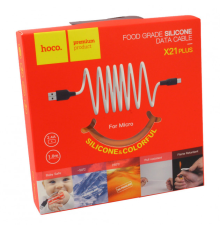 Кабель Hoco X21 Plus Silicone USB-A to Micro USB 12W 2.4A 1м black orange PLS-00-00053505
