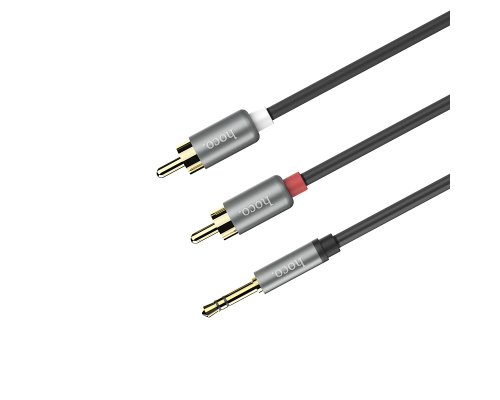 Audio кабель AUX Hoco UPA10 2RCA to 3.5мм 1.5м gray PLS-00-00029324